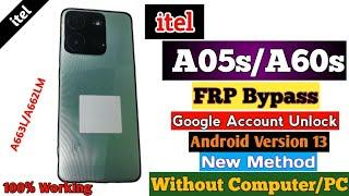 itel A05s A60s (A663L A662LM) FRP Bypass New Method 2024 Android 13 Google Account Unlock Without PC