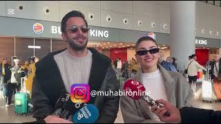 Barış Arduç ve Hande Erçel Rüzgara Bırak filminin Berlin galası dönüşü havalimanında görüntülendi