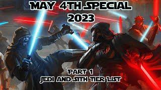 May 4th Special 2023 Part 1: Jedi and Sith tier lists