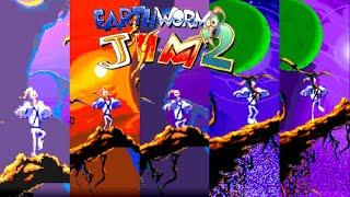 Earthworm Jim 2 Versions Comparison GBA, Genesis, SNES, PlayStation and Saturn