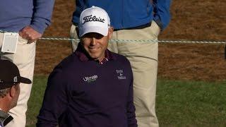 Bill Haas stings the flagstick at The RSM Classic