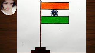 Indian flag drawing / How to Draw National Flag of India easy steps /  Republic Day Drawing