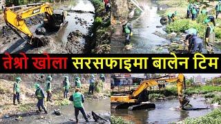  Balen Dozer in Bishnumati Khola || Kathmandu khola sarsafai || Mayor Balen Action in Khola