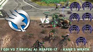 1 GDI vs 7 Brutal AI  Reaper-17   - Kane's Wrath