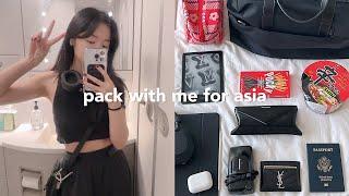 PACK WITH ME FOR ASIA️ pulling an all-nighter, travel essentials & prep