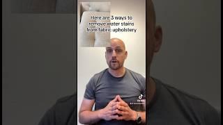 How to remove water stains from fabric upholstery #cleaning #upholsterycleaning #waterstains