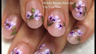 Lavender Flower Nails | Classic Nail art Floral Design