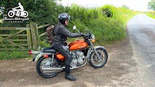 1974 Suzuki GT750L - Dave's roadside review, sound check & flybys