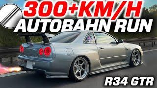 SEQUENTIAL 700HP SINGLETURBO R34 GTR HIGHSPEED RUNS ON GERMAN AUTOBAHN