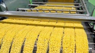 Mass production process of Korean instant noodles enjoyed by people all over the world