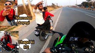 Chapri  H2 Leke Aa Gye Race Karne  Zx10r vs Chapri boys