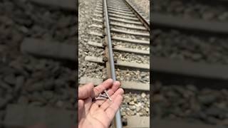 Train vs nail #shortsfeed #shorts #viral #railtrack #nails #ytshort #trains #experiment