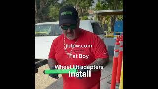 Jerr-Dan install of Fat Boy Wheel lift adapters