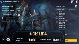 Solo Leveling: Arise | Giant Arachnid 1:11.914 Stronger Version | Battlefield of Time Season 3 #4