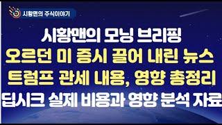 주식 시황. 오르던 미 증시 막판 하락한 이유. 트럼프 관세 관련 내용, 의미. 영향 총정리. 엇갈리는 PCE 해석. 실제는 긍정적 평가. 딥시크 실제 비용, 영향 분석한 자료