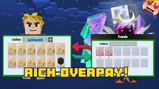 HOW I MADE ANOTHER RICH PLAYER OVERPAY FOR MY ITEMS IN SKYBLOCK! (Blockmango)