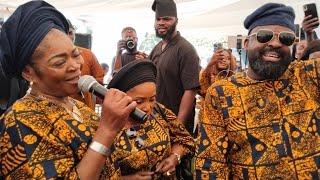 SALAWA ABENI, KUNLE AFOLAYAN ,SAHEED BALOGUN COMPETE ON STAGE  AT AFOLAYAN MUM BURIAL IN OYO