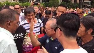 Dr Tan Cheng Bock at the Hong Lim Park silent protest against reserved election