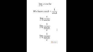 Calculus Help: Find the limits - lim(x→0)  x csc3x - Techniques - SOLVED!!!
