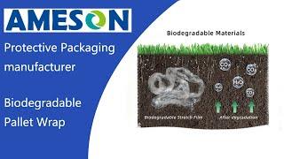Ameson 100% compostable biodegradable materials PBAT PLA stretch film pallet wrap rolls