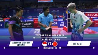 Anthony Sinisuka Ginting vs Shi Yu Qi China Open 2024 Badminton R16 #chinaopen2024