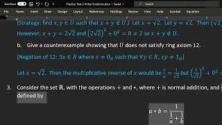 MATH-321 Test 2 Practice Questions - Non-Proof Type