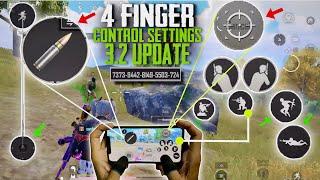 New ️ 4 Finger Easy Control Settings + Code 3.2 Update in BGMI - PUBGm