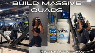 BUILD MASSIVE QUADS | Protein Ice cream | NEW GYM