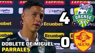 ORENSE 4 AUCAS 0 - MIGUEL PARRALES ANOTA DOBLETE EN LA LIGA PRO - RESUMEN Y GOLES #liie