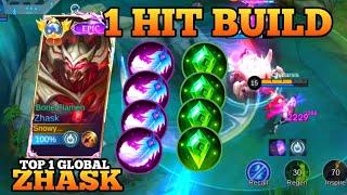 TOP GLOBAL ZHASK 1 HIT BUILD, ZHASK BEST BUILD #mobilelegends