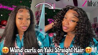 START TO FINISH 7*5 YAKI STRAIGHT CLOSURE WIG INSTALL | EASY WAND CURL TUTORIAL FT.ZLIKE HAIR