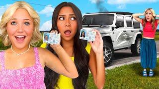 THREE SISTERS get their DRIVERS LICENSE?!?! *she CRASHED my CAR!!*