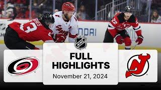 NHL Highlights | Hurricanes vs. Devils - November 21, 2024