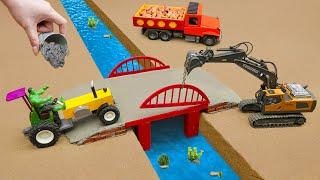  DIY Tractor: Build a Mini Concrete Bridge for Trucks | DIY Mini Heavy Truck Safety Science Project