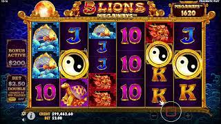 LOW RISK Buy a Bonus with 5 Lions Megaways Slot Play || Round 130