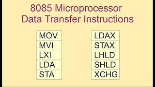 8085 Microprocessor Data Transfer Instruction