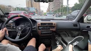 POV Driving through Busy City Traffic in a Manual Car with Pedal Cam | HONDA Civic