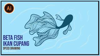 cupang art sederhana | beta fish simple art