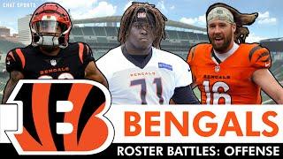 Top 4 Bengals Roster Battles On Offense Ft. Amarius Mims, Chase Brown, Trenton Irwin & Drew Sample