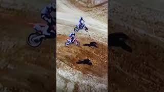 Eli Tomac charges to Pass Aaron Plessinger late in moto 1!#promotocross #supermotocross #shortsvideo