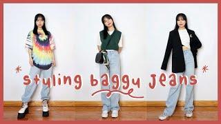 HOW TO STYLE BAGGY JEANS  | CASUAL OUTFIT IDEAS