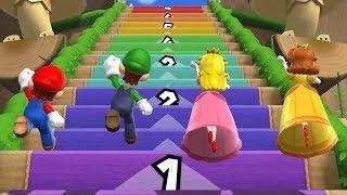 Mario Party 9 Step It Up - Mario vs Luigi vs Peach vs Daisy Gameplay | GreenSpot