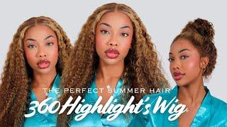 SUMMERTIME FINE THE PERFECT SUMMER HIGHLIGHTS WIG! 360 GLUELESS UPDO OPTIONS ft Ashimary