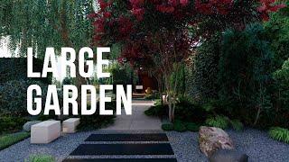 Large garden (студия современного ландшафтного дизайна, 3д визуализация)