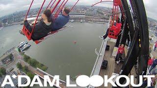 Riding the Over The Edge Sensation Swing at A'DAM Lookout in Amsterdam