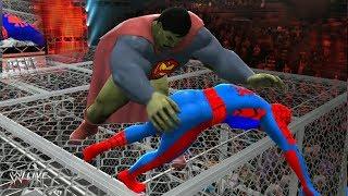 SPIDERMAN VS Superman As Hulk - Hell In A Cell Match