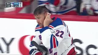 Ryan Carpenter gets sliced open by a skate! NYR - WPG // 10-14-22