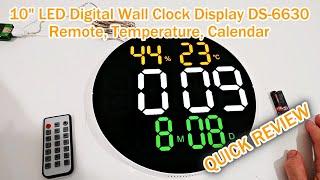 Yaboodn DS-6630 10" LED Digital Wall Clock Display Remote, Temperature, Calendar Review Review