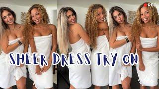 4K Petite Girls Transparent Sheer Dress Try On Haul w/ @badmiamimami