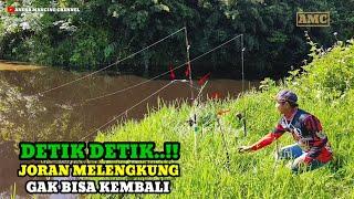 KAGET..!!Joran Melengkung Gak Bisa Kembali Disaat Mancing Ikan Besar Disungai